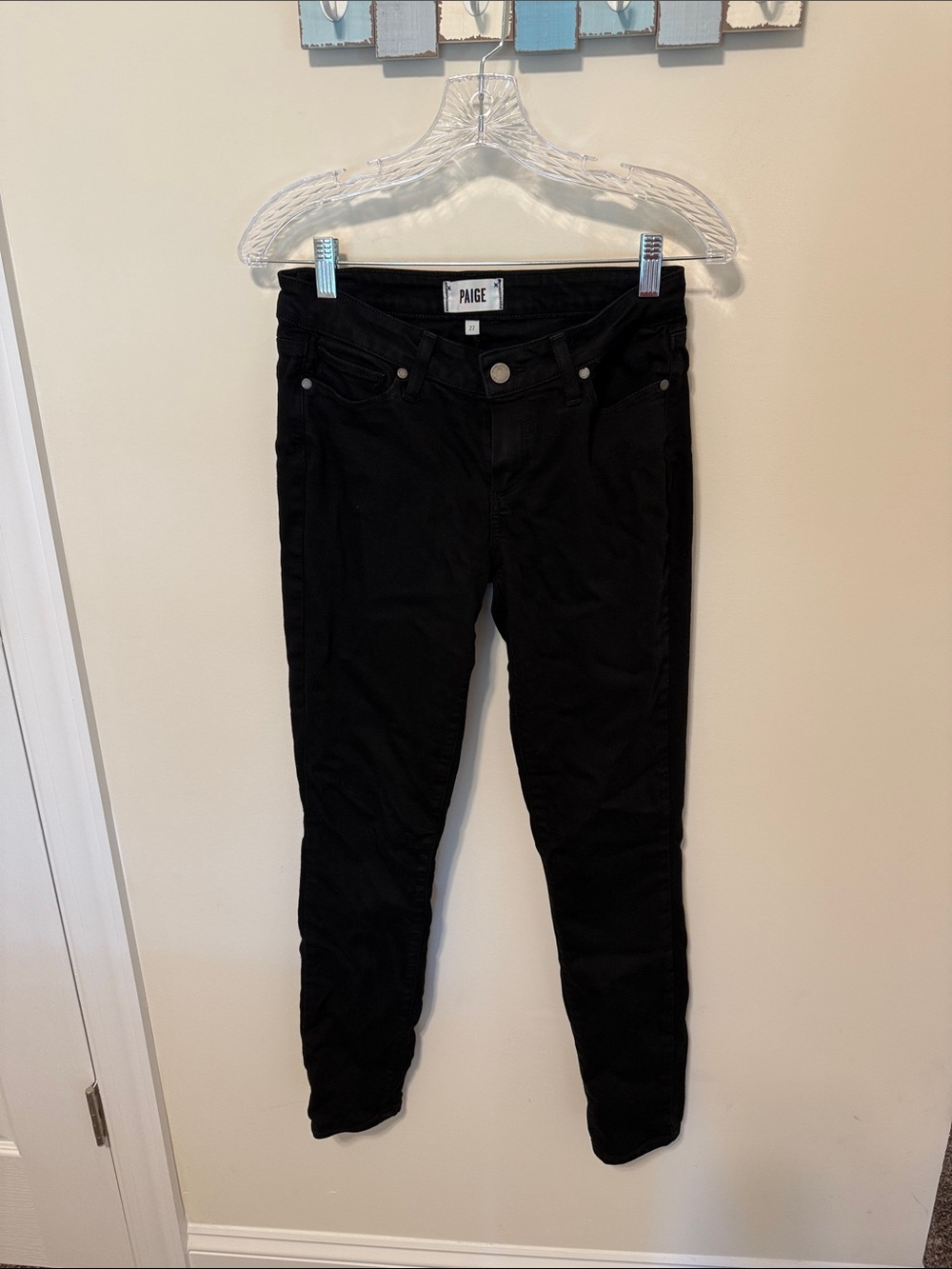 PAIGE Women’s Verdugo Ultra Skinny Black Jeans / High-Rise Waist / Size 27